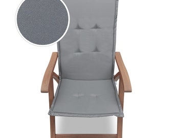 Cuscino Per Sedia Da Esterno/Interno Con Schienale Alto – Impermeabile, Imbottito, Alta Resilienza, 114x55x10cm, Con Lacci - 2
