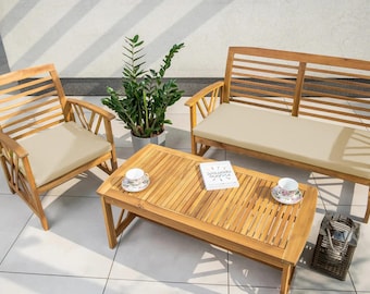 Bankkussen, waterafstotend bankkussen, ritssluiting met lussen, bankkussenkussen voor tuinbank...