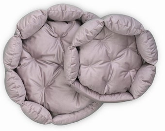 Dog Sofa Round Dog Mattress Dog Cushion 3in1 Velvet Fabric Petfriendly Quilted Dog Sleeping Mat Dog Bed Dog Basket Lounger Cushion Soft Pillow