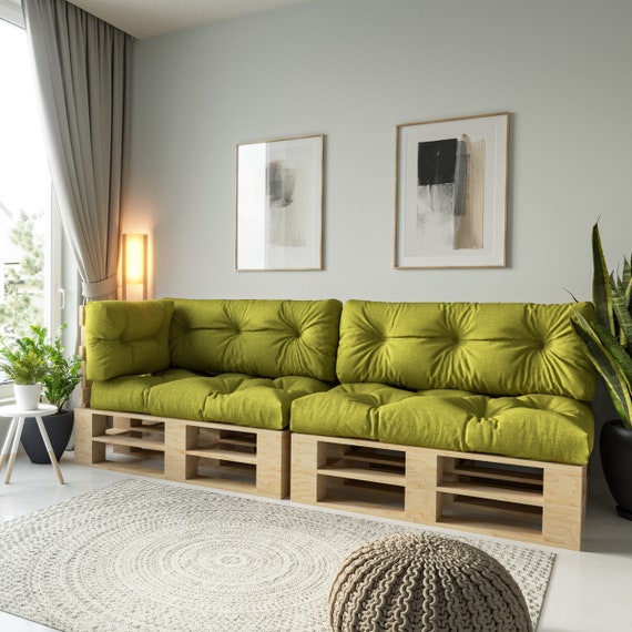 Palettenkissen OSLO, Gartenkissen, Palettenauflage, Palettenpolster, Set, Sitzkissen, Rückenkissen, Rückenlehne, gesteppt