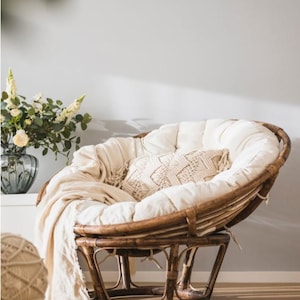 Papasan, cushion, armchair cushion, garden cushion, garden swing cushion quilted with loops, Papasan cushion