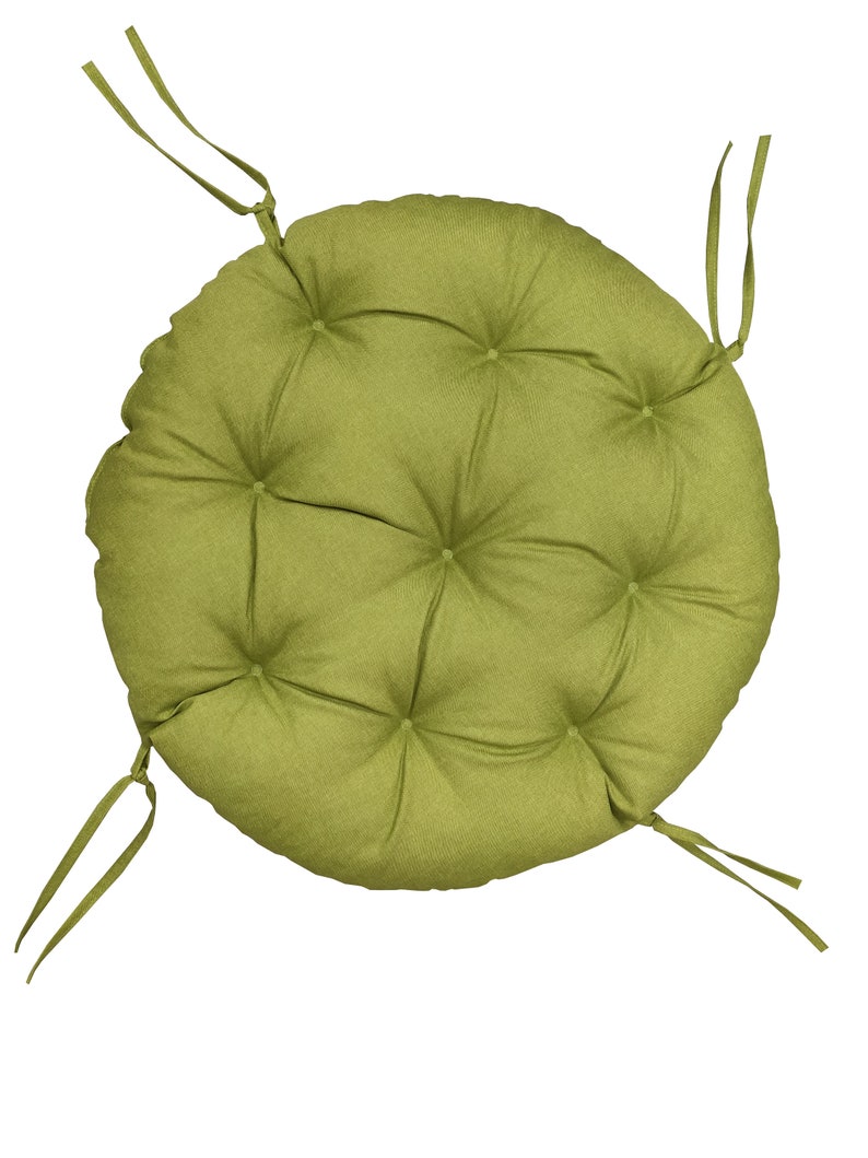 Papasan, coussin, coussin de fauteuil, coussin de jardin, coussin de balançoire de jardin, matelassé avec passants. 22grün