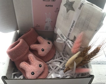 Cadeau bébé fille - Coffret lapin rose - Nouveau-né