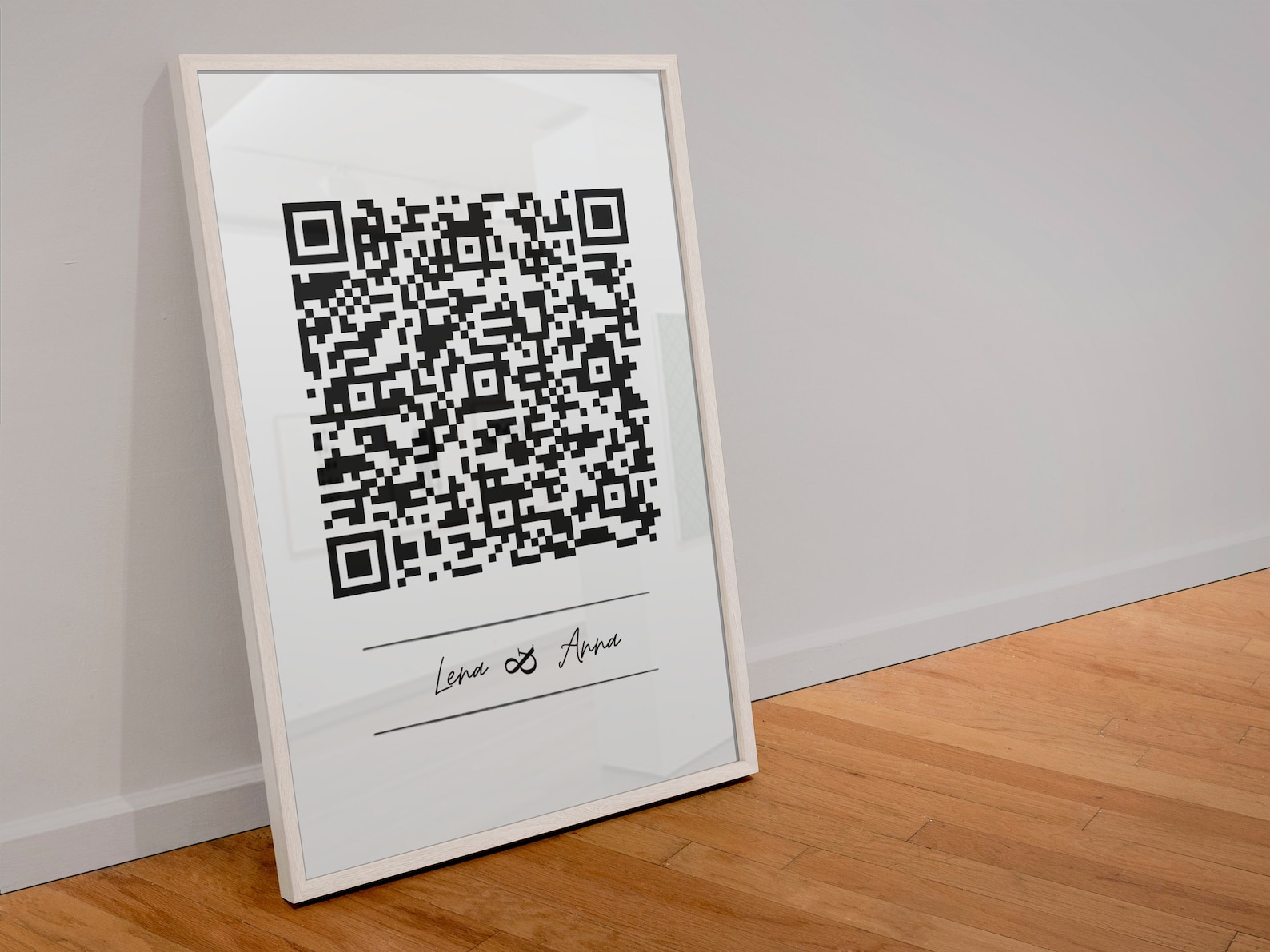 Poster QR Code Personalized With Desired Text and Name Etsy