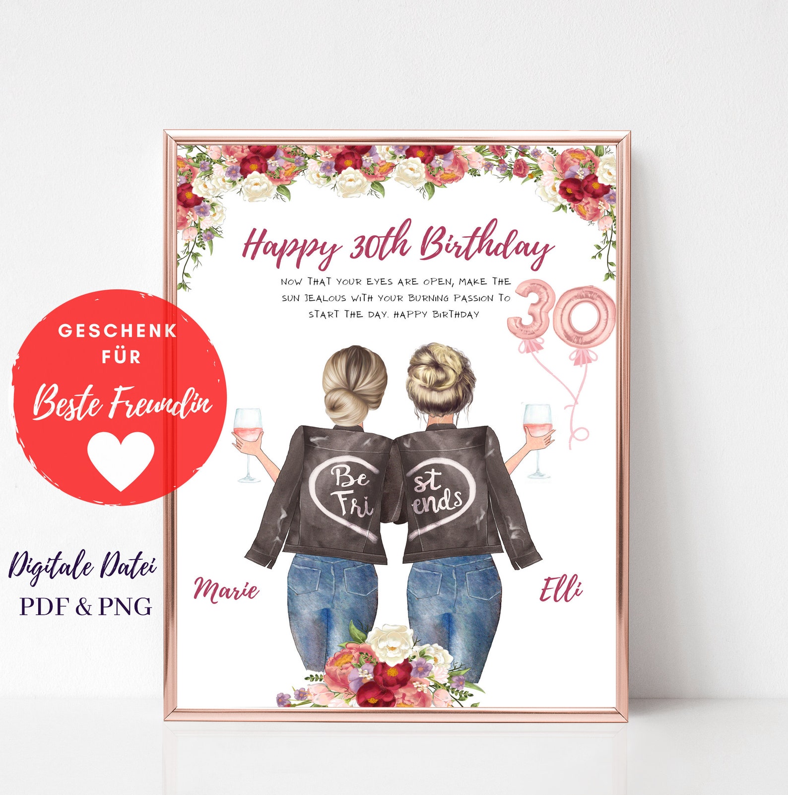 30 Geburtstag Beste Freundin Geschenk für Freundin Etsy