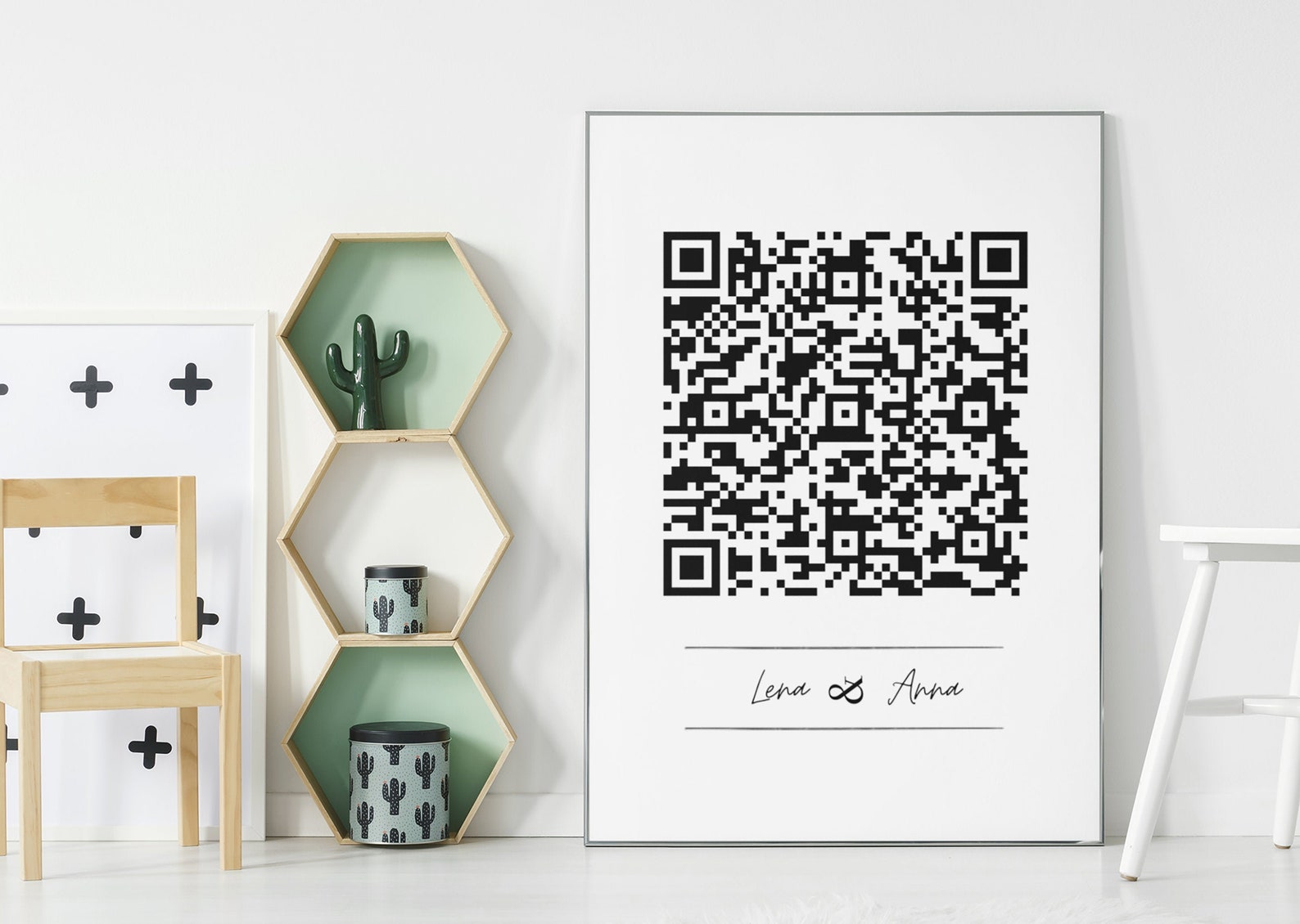 Poster QR Code Personalized With Desired Text and Name Etsy