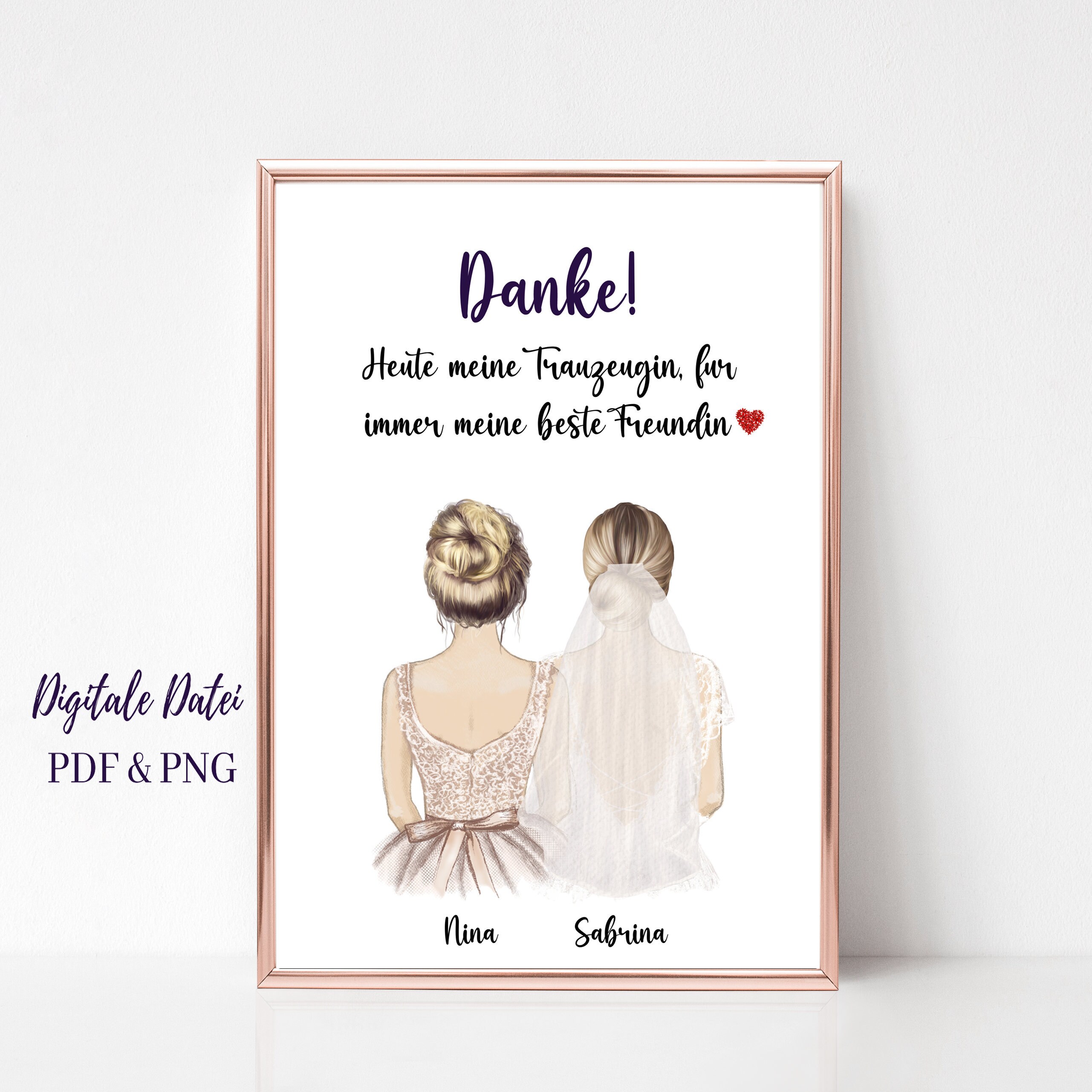 Trauzeugin Geschenk Danke Poster Personalisiert Geschenk von Etsy