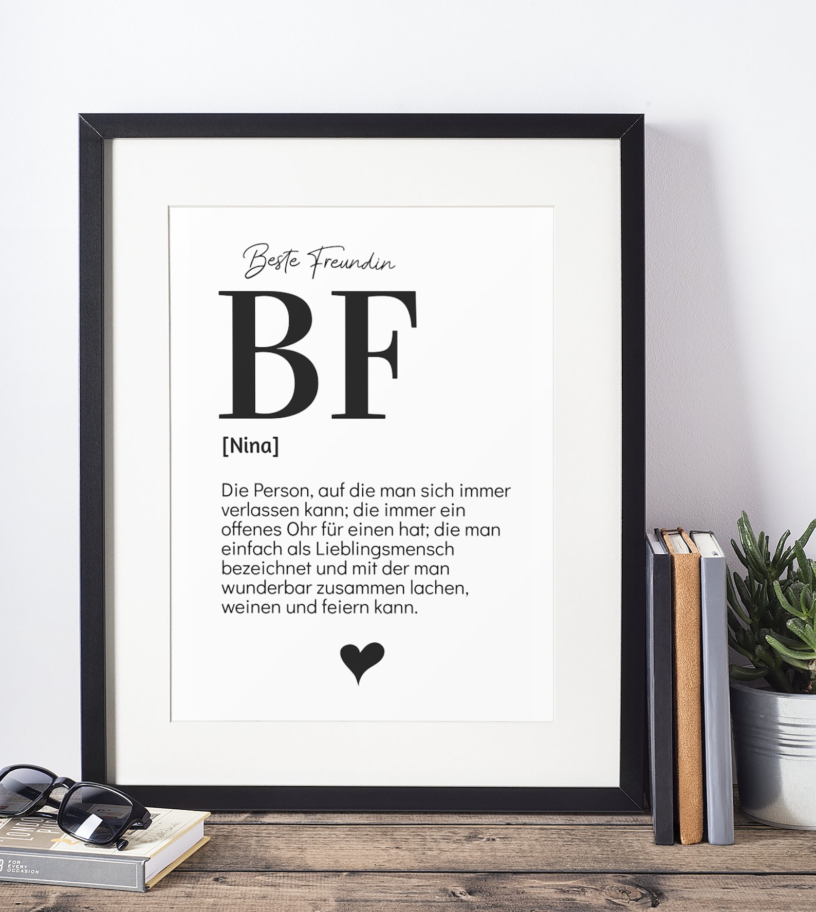 Beste Freundin Definition Poster Geschenk mit persönlichem Etsy