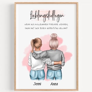 Lieblingskollegin Bild personalisiert, Kollegin Geschenk, Geburtstagsgeschenk, Abschiedsgeschenk, Bild mit Definition