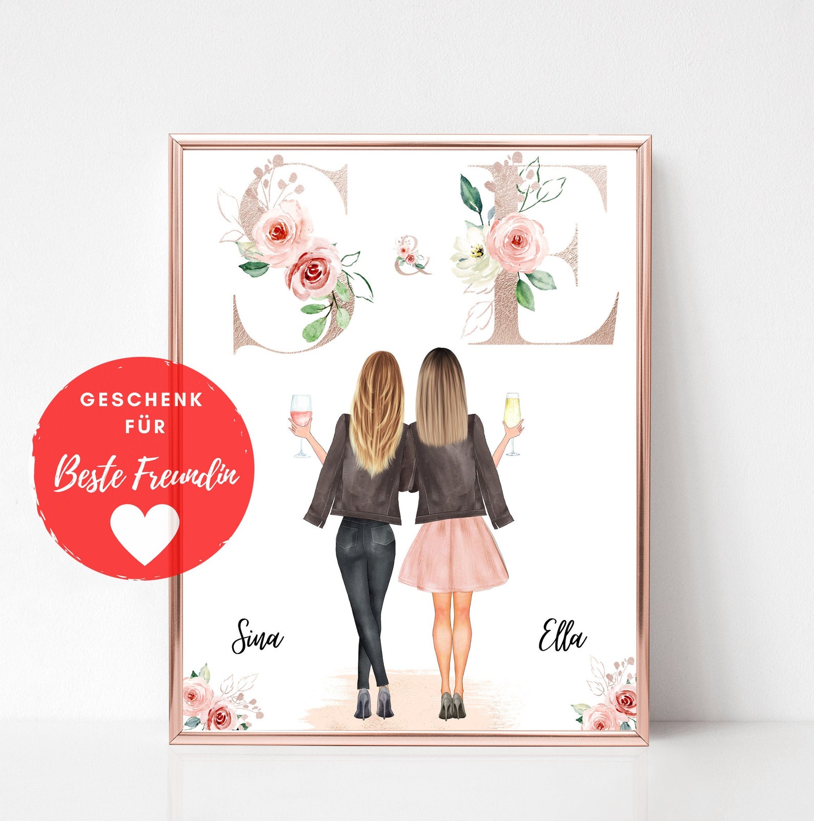 Geschenk Beste Freundin Personalisiert Bild Poster Beste Etsy