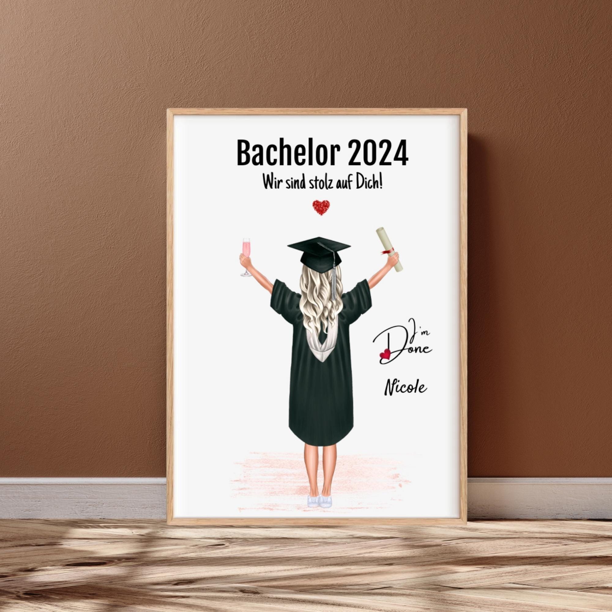 Graduationskarte Für Die Tochter – Blumen-Abschlusskappe, 12,7x19,1 Cm, Mit Umschlag