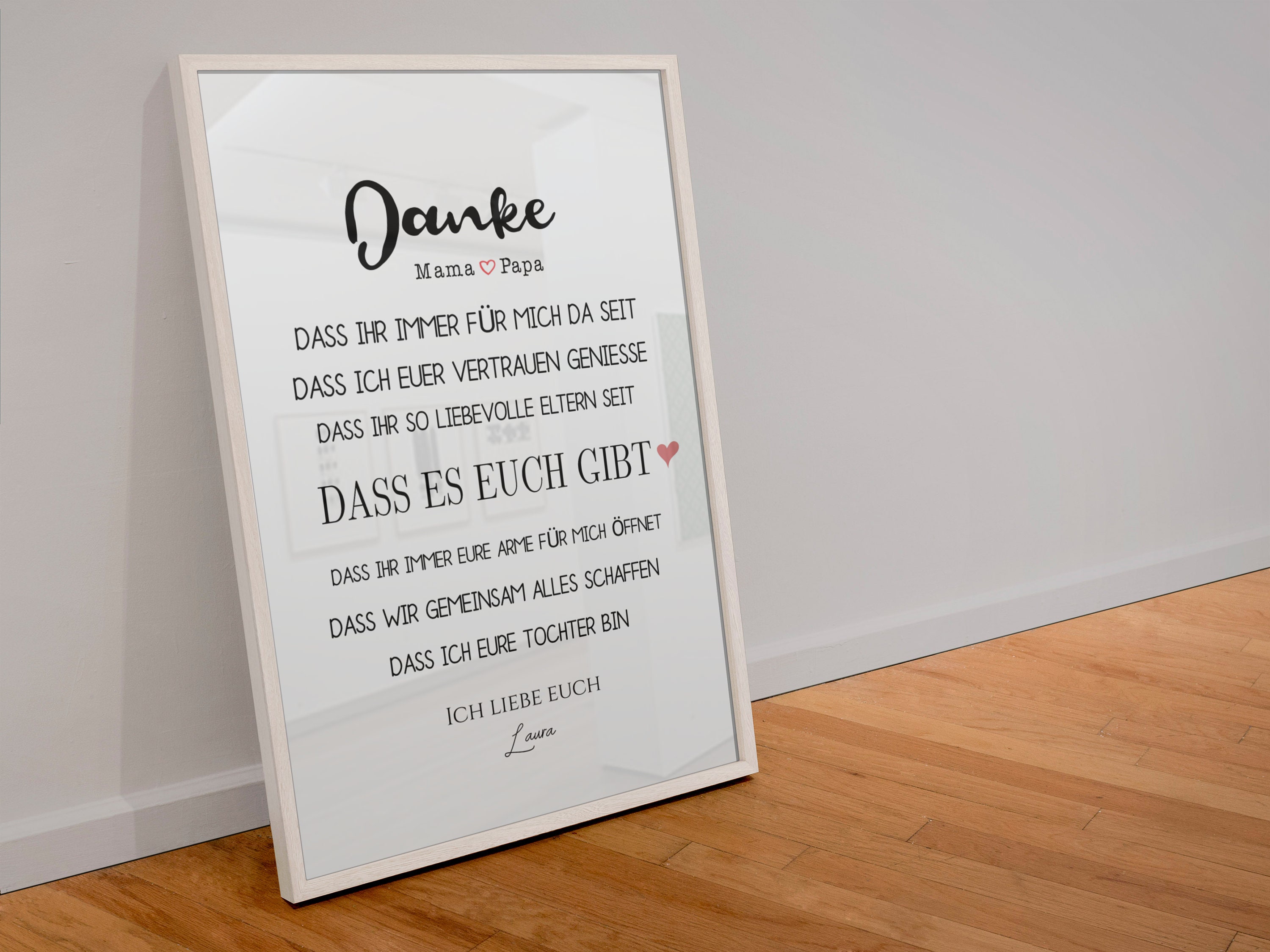 Danke Mama Papa Eltern Danke sagen Danke Eltern Geschenk Etsy