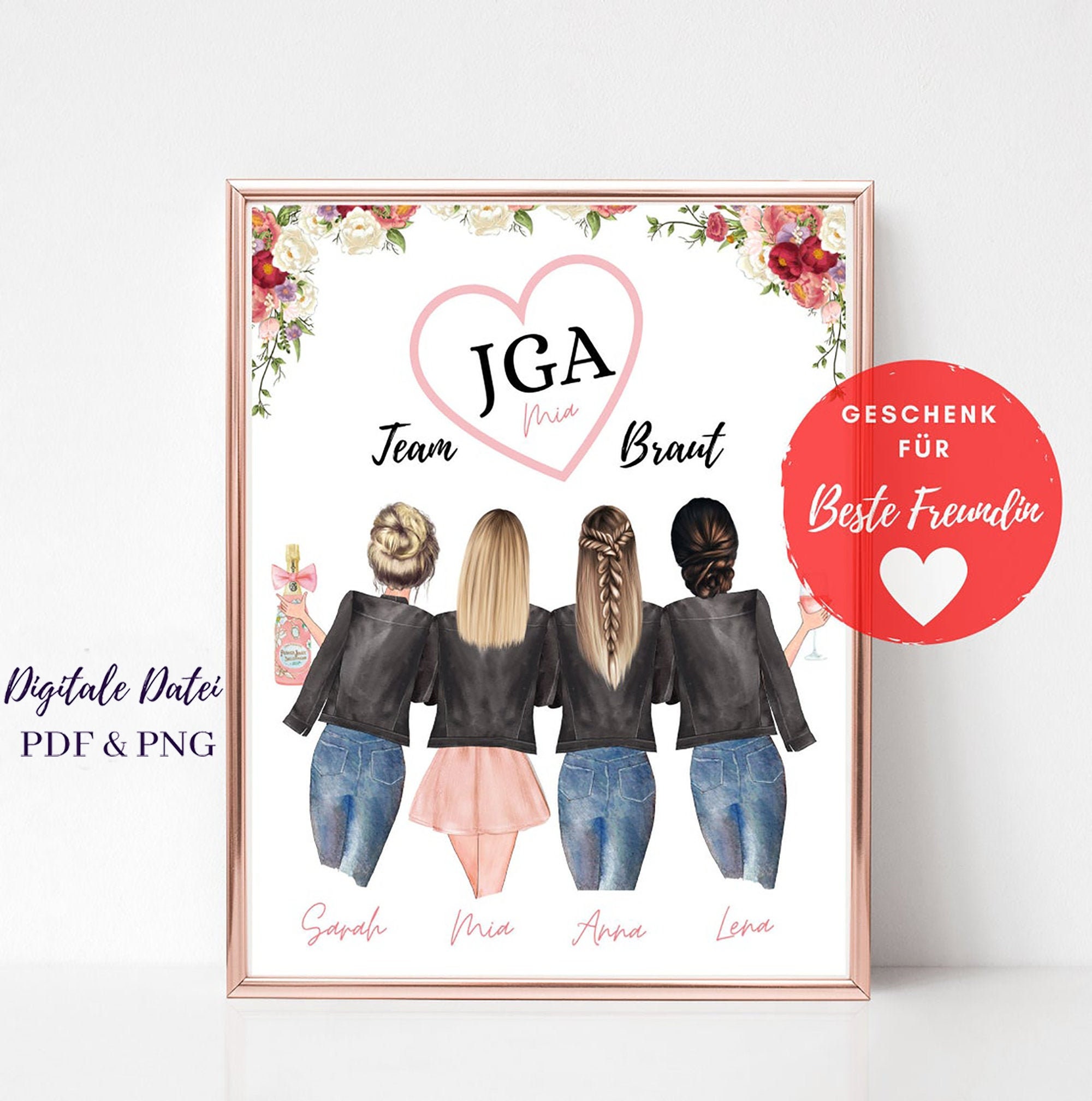 Jga Kostüme Für Braut Und Freundinnen JGA Team Braut Poster JGA Geschenk Personalisiert JGA | Etsy