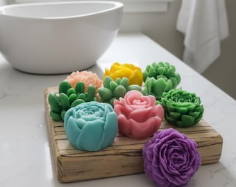 Succulents & Rose Soy Wax Melts Multi Colors 4 oz