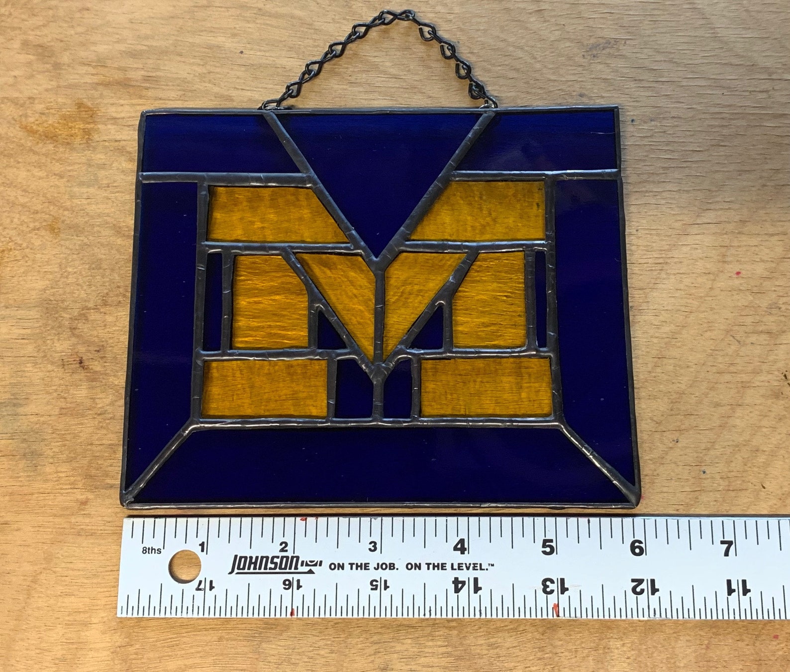 University of Michigan Stained Glass Suncatcher U of M Etsy