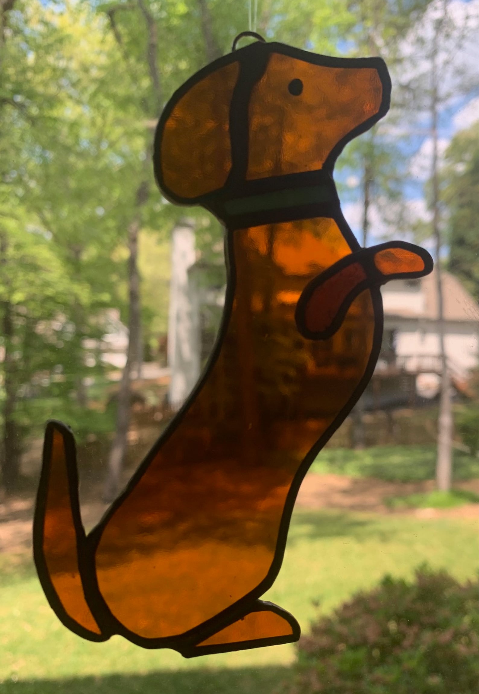 Begging Dachshund Stained Glass Suncatcher Etsy