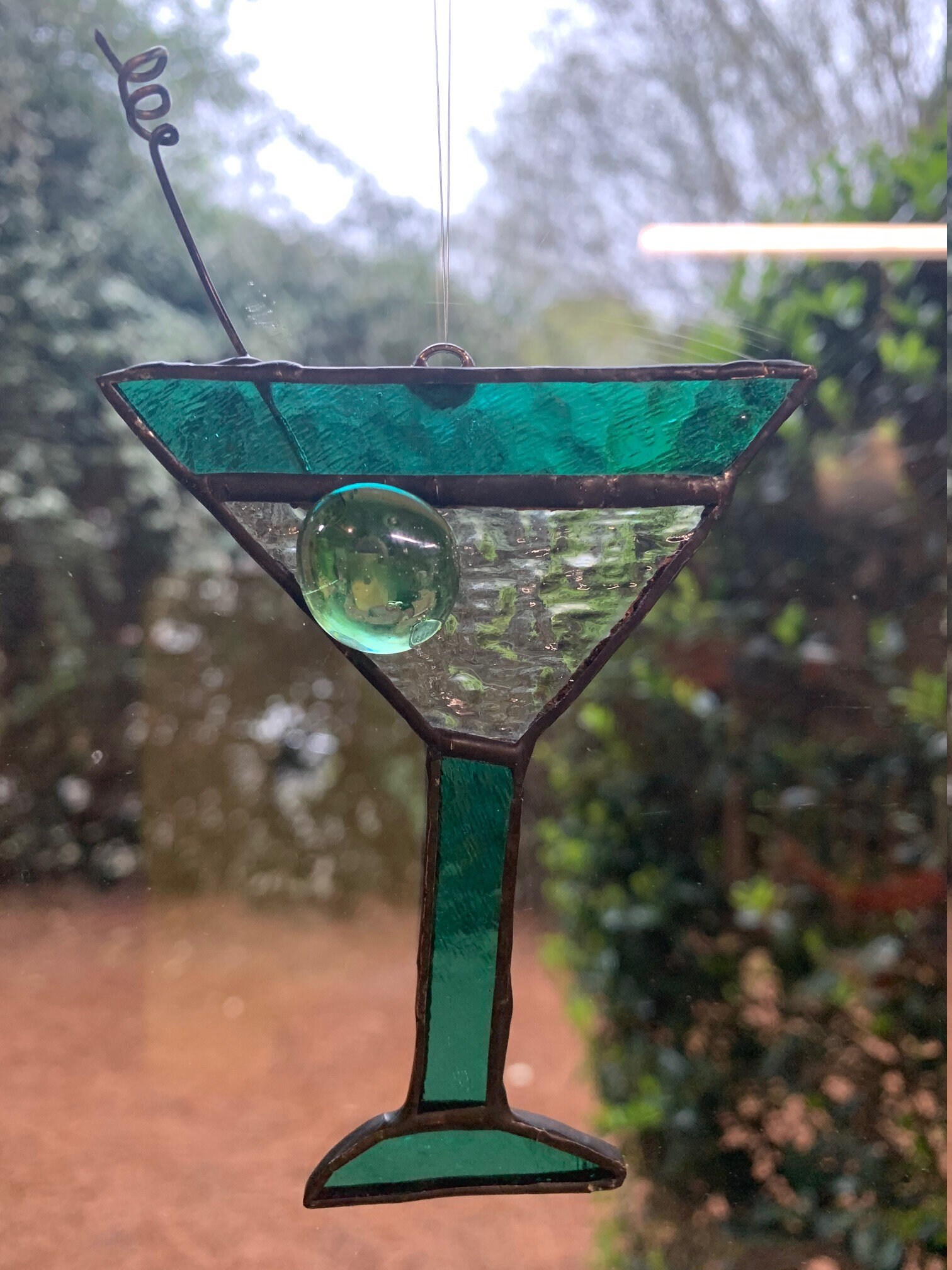 Stained Glass Cocktail Martini Glass Suncatcher Bar Etsy