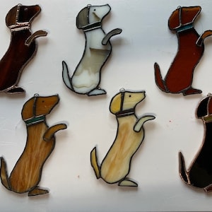 Stained Glass Dachshund Suncatcher Multiple Colors Offered Doxie Weiner Dogs