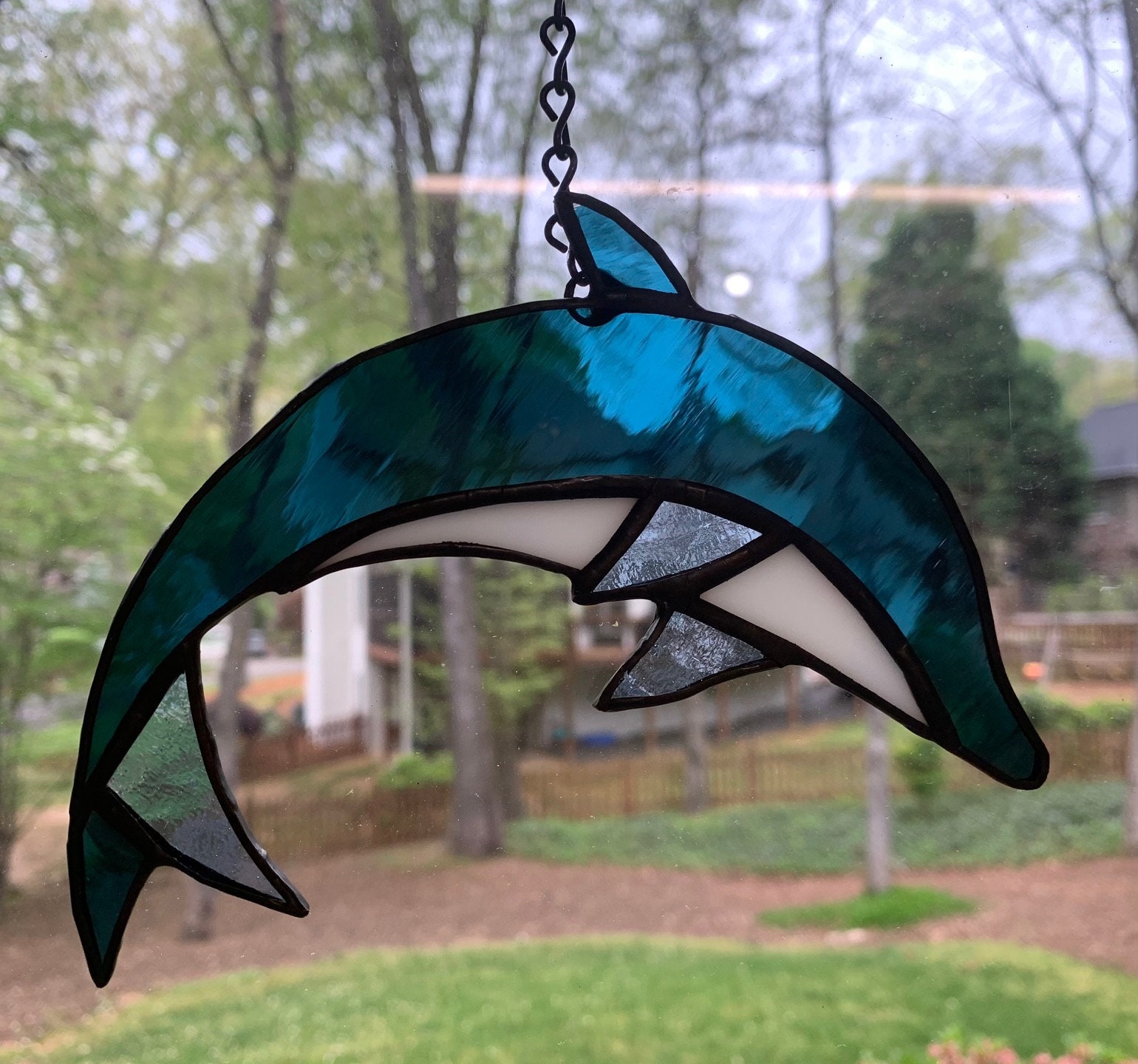 Stained Glass Dolphin Suncatcher - Etsy