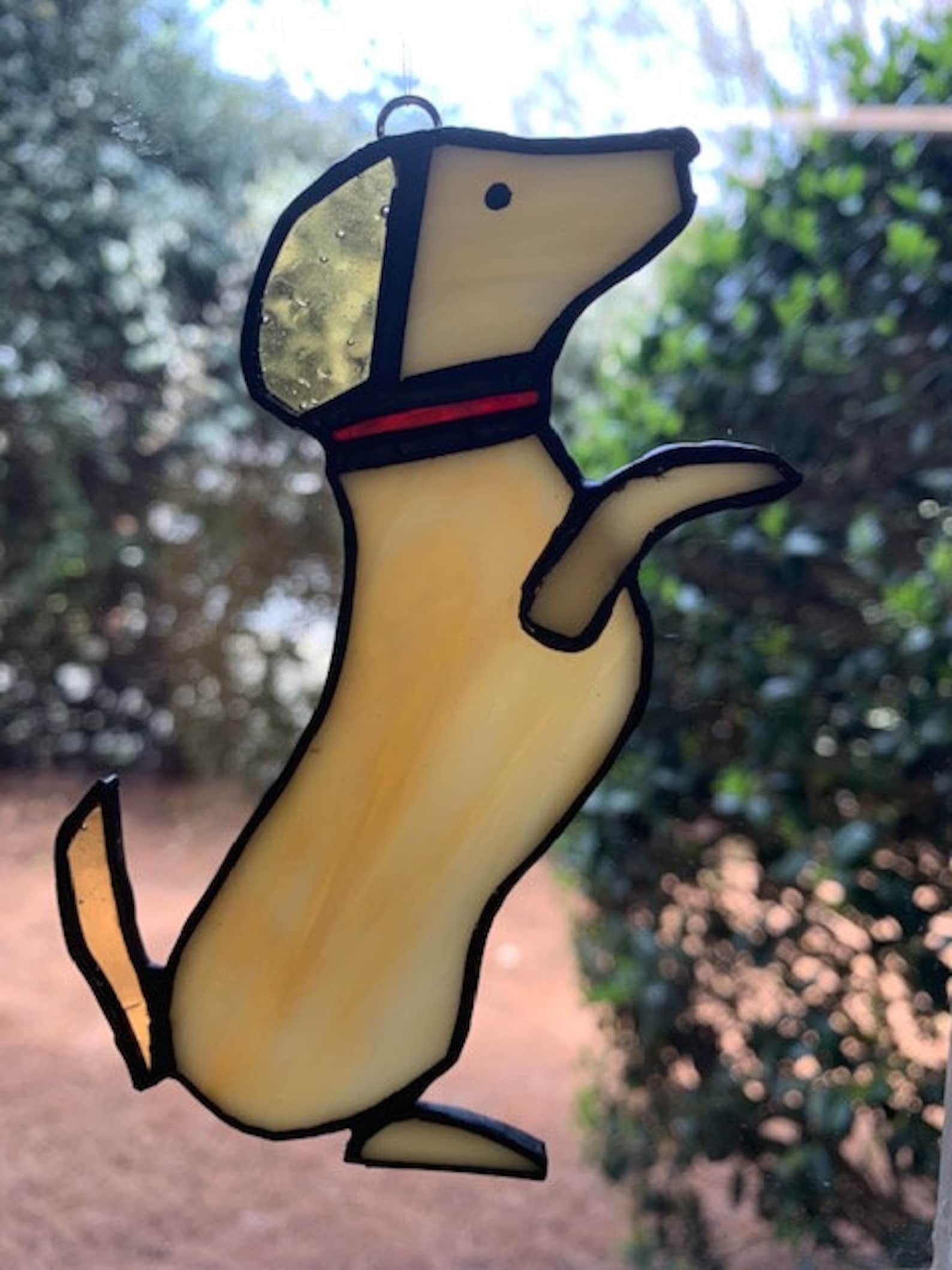 Begging Dachshund Stained Glass Suncatcher Etsy