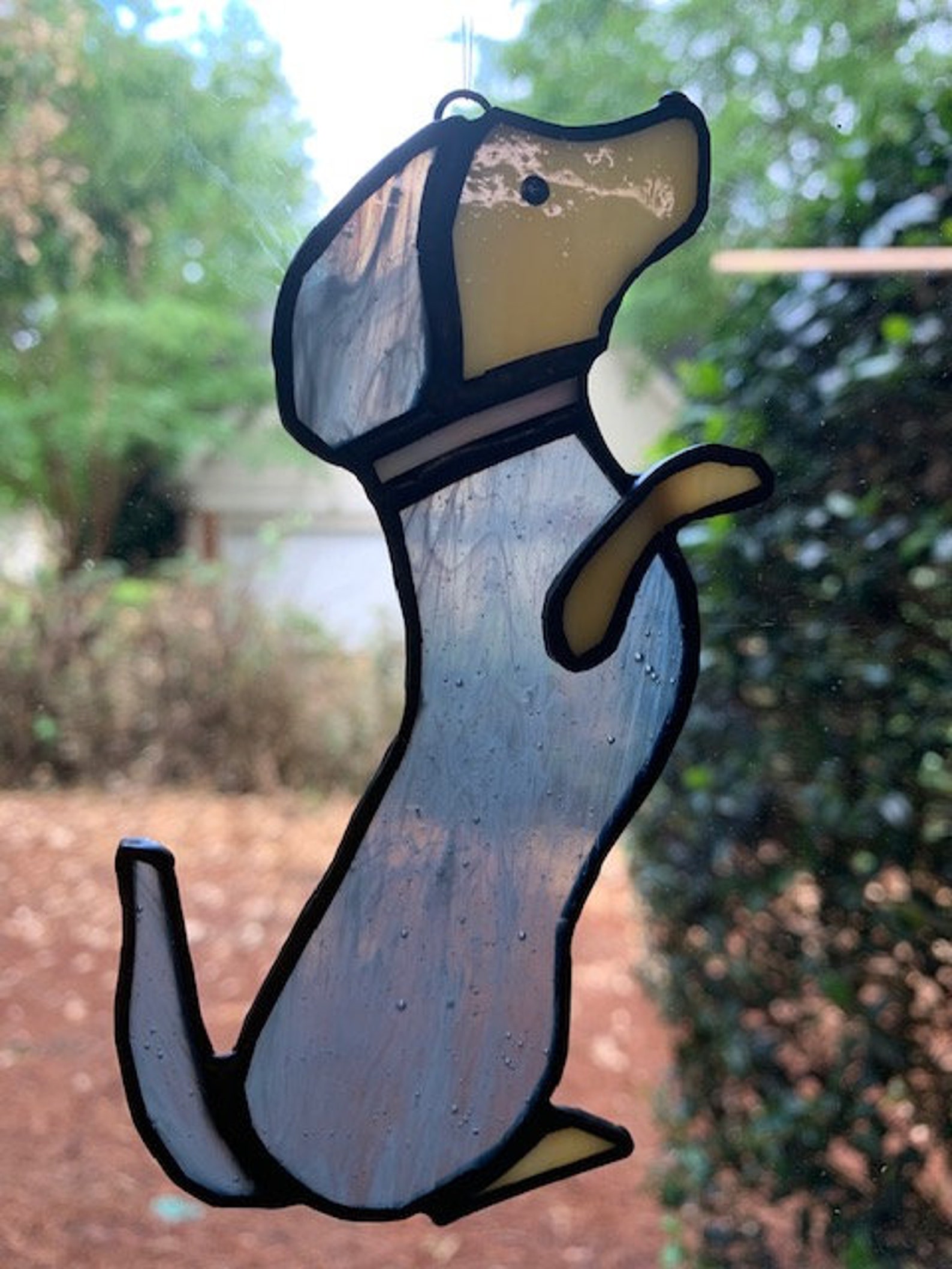 Begging Dachshund Stained Glass Suncatcher Etsy