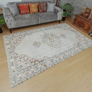 6x9 Wool Medallion Area Rug, Vintage Living Room  Rug ,5&#39;7&quot; x 9&#39;1&quot;   Bedroom  Rug 2107312881
