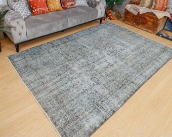 Distressed Vintage Living Room Rug, 5'9" x 8'10" bedroom carpet  201203978