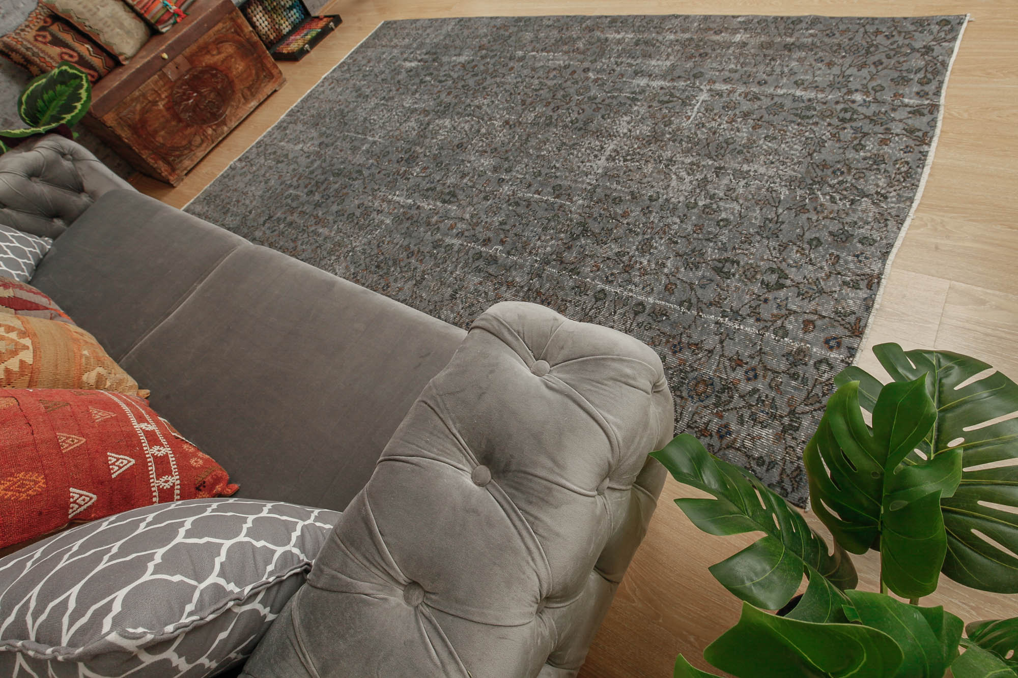 Tapis gris Laine 6X9,