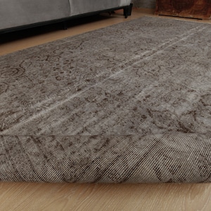 6x10 hand woven bedroom rug, Vintage  Rug , 6&#39;2&quot; x 9&#39;8&quot;  Grey Brown Area Rugs 2311107806