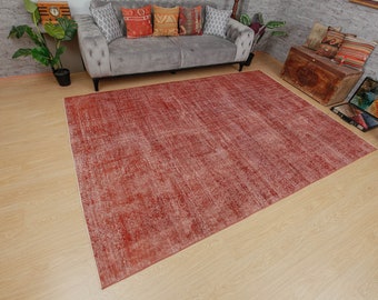 Turks antiek vintage vloerkleed, 6'9" x 9'10" eetkamertapijt 210809163