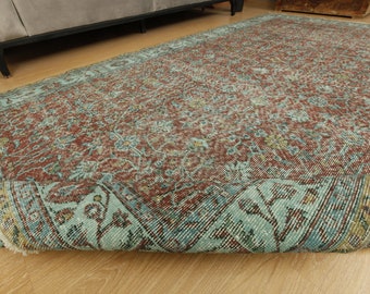 Alfombra turca hecha a mano para dormitorio, alfombra retro de lana para comedor, 1,65 m x 3,05 m, 2311157248