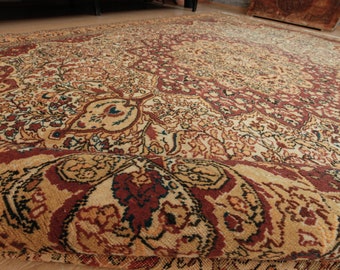 6x10 oriental wool area rug, living room rug , 6&#39;4&quot; x 9&#39;6&quot;  beige brown Bedroom rugs 2404218346