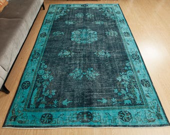 Alfombras vintage Oushak, 190 x 284 cm, lavables, para sala de estar, 260620673