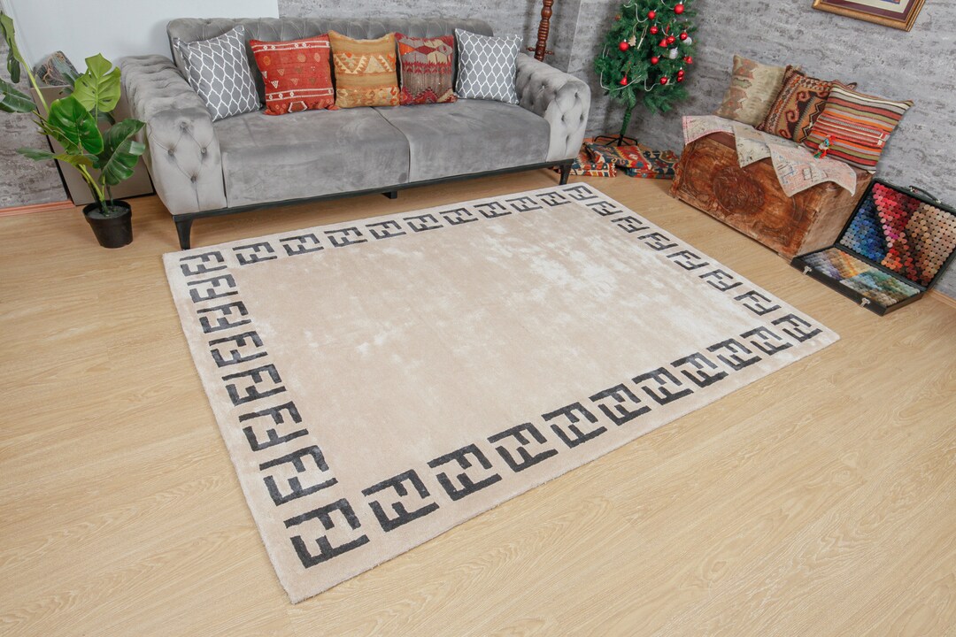 Hand Tufted New Design Area Rug , 5'7" X 7'10" Minimal Living Room ...