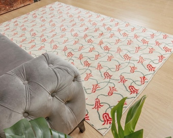 minimal abstract Bedroom  carpet  , Turkish Dining Room Rug  , 5'1" x 8'2"  ,  2102111521