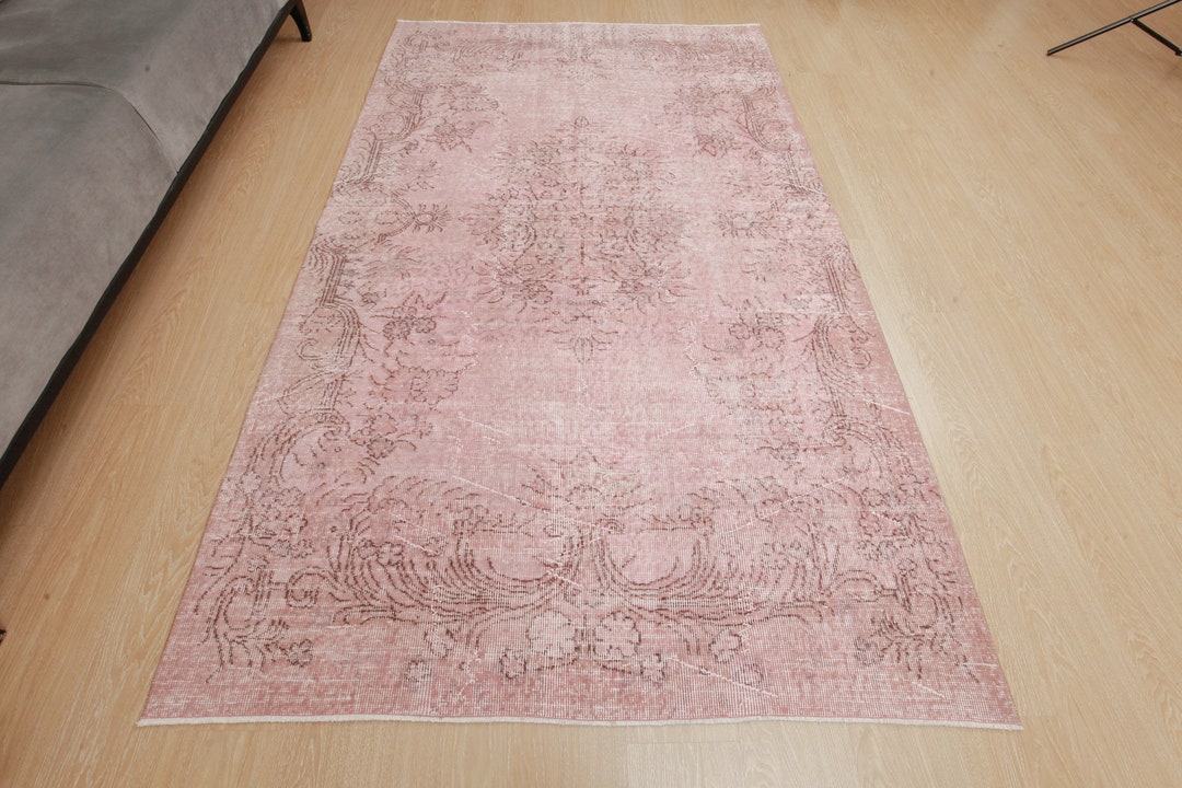 5x8 Pink Dining Room Rug,oriental Turkish Rug, 5' X 8'1bedroom Rug