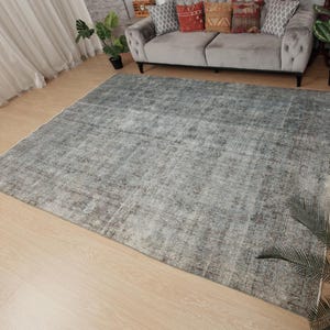 7x10  blue grey brown living room rug, vintage rug, 7&#39;2&quot; x 10&#39;2&quot; bedroom rug,2408068595