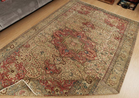 oriental Turkish dining room carpet , 6'2" x 9'1" rug for living room, 2403138122
