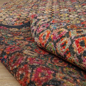 8&#39; x 10&#39; Silk Sari Living Room Rug, Hand Knotted Rug, Semi-Vintage Area Rug, ,  Colorful  Rug,  Modern Rug  2102171689