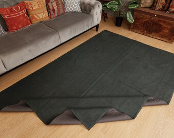 simple pattern charcoal bedroom hemp, 5'6" x 8'2" vintage office  carpet , 2601219176