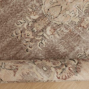 6x9  rug for living room,  beige brown retro wool rug, 5&#39;8&quot; x 9&#39;5&quot; woven office rug, 2408027751