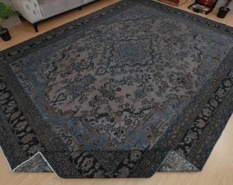 hand knotted Turkish Living Room Rug, 9'10" x 12'8" woven Wool library carpet  , 2307137122