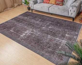 Vintage tapijt Turkse woonkamer, 6'4" x 9'6" geweven vloerkleed 2012181070