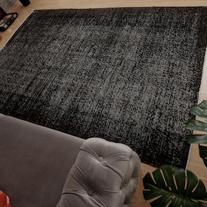 6x10 woven black brown rug,  Turkish  Area Rugs, 6&#39;3&quot; x 9&#39;6&quot; Black Bedroom Rug, 2407288453