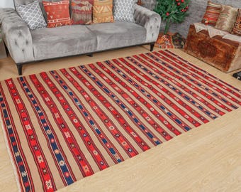 Kilim vintage a rayas para dormitorio, 1,70 m x 2,90 m, alfombra para sala de estar 2103181997