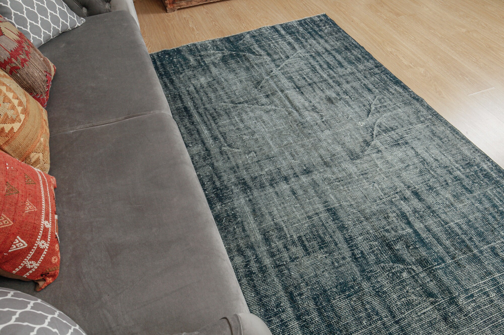 4'8 X 7'5 Distressed Blue Vintage Kitchen Etsy UK