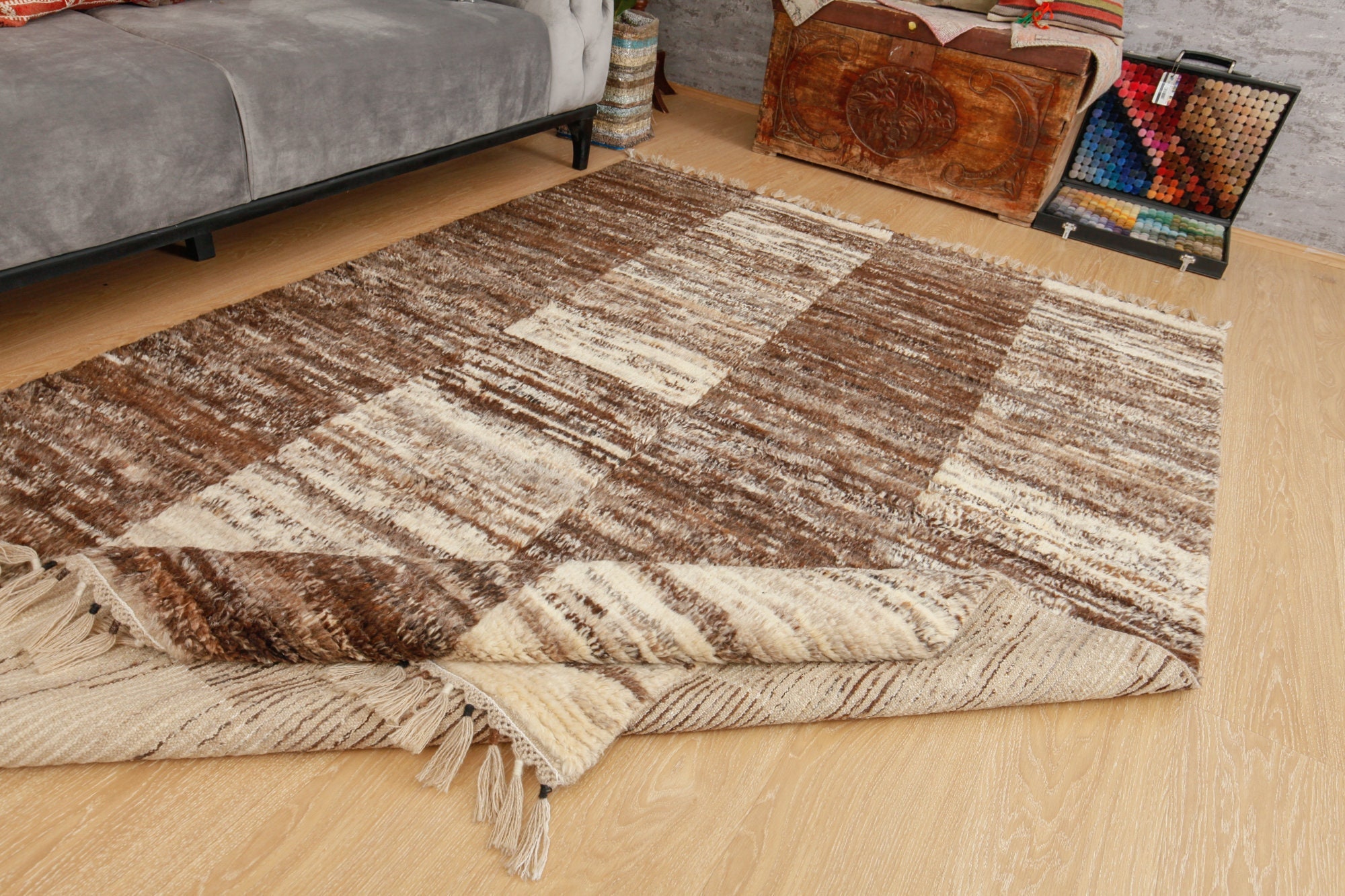 6x8 New Zealand Sheep Wool Moroccan Kitchen Rug Full Pile Etsy