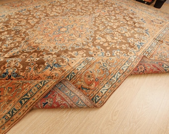 woven brown orange red living room rug, 9'1" x 12'7" bedroom carpet , 2603239717