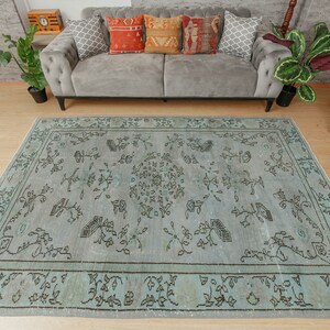 6x9 abstract full pile rug, wool rug, 5&#39;11&quot; x 8&#39;6&quot;, area rug, 2206304945