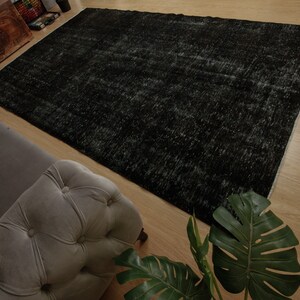 6x10 black retro rug,  dark deco rug, area rug, Boho Rug ,6&#39;3&quot; x 9&#39;11&quot; wool rug, 2308296680